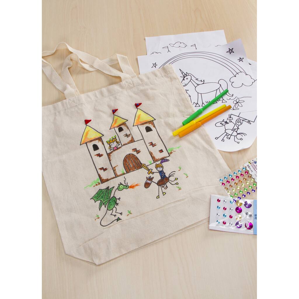 Blank Canvas Tote Bags Plain Natural Cotton Bag 15 X 16 X 4 Inches